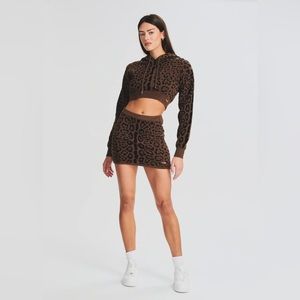 SET SER.O.YA Gianna Mini Skirt XS Cheetah Jacquard
